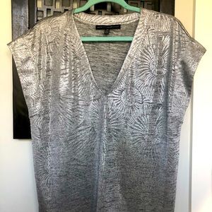 NWOT WHBM shimmery silver t-shirt